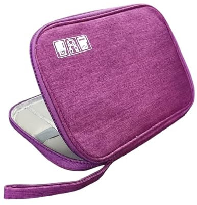 KGFCE Uhrenarmband-Box für Apple Watch-Armbandgehäuse, Datenkabel, Reise-Smartwatch, Armband-Aufbewahrungstasche, Box, Uhren-Organizer(Purple)