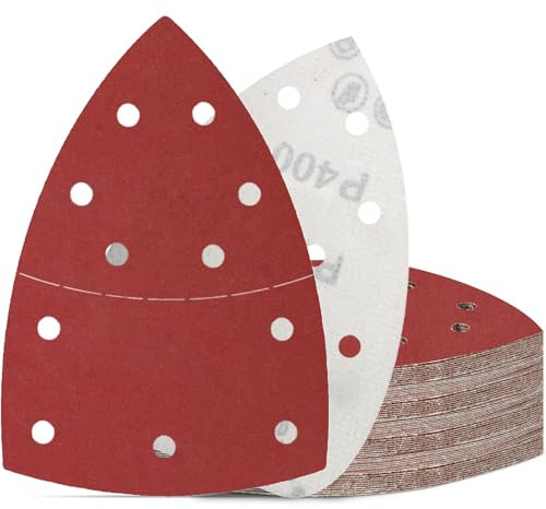 KONGMING 50 Piezas Lijas para Lijadora Grano 400 Hojas de Lija 11 Agujeros para Lijadora de Detalle Mouse
