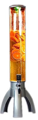 Drink Dispenser, Beer Dispenser Draft Beer Barrel Wine Cannon with Faucet Bar 3L Luminous Wine Tower Grill Bar Three-Legged Ice Wine Juice Drink Barrel Container Beer Tower Dispensers