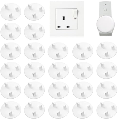 24 Pack Plug Socket Covers UK, Baby Child Safety Socket Covers | Guards Caps Tight Grip Sockets Protector for Children Safety Protection at Home and School