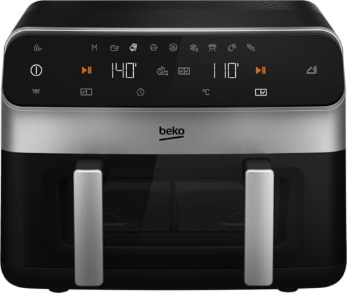 BEKO - Friteuse à air chaud - AirFryer - 2 cuves - 9.5 L, Noir