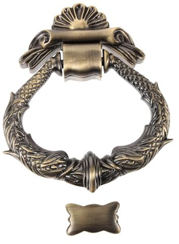 Hemobllo Llamador De Puerta Hogar y Puerta Principal Aldaba Retro De Aleación De Zinc Estilo Europeo Vintage Resistente y Ergonómico Portones y Seguridad