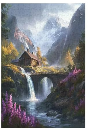 Puzzle 500 Teile Fallen Puzzle Natur DIY Kreative Holz Jigsaws für Erwachsene mit Geschenkbox, Impossible Herausfordernde Familie Aktivität Spiele, Deko Wohnzimmer, Geschenke für Frauen 52x38cm D-1103