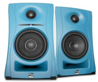 Kali Audio - LP-UNFB-EU - Coppia di monitor Ultra Near Field biamplificati, sistema di altoparlanti monitoraggio desktop attivo, woofer da 4,5, guida d'onda 3D, USB-C e Bluetooth, blu