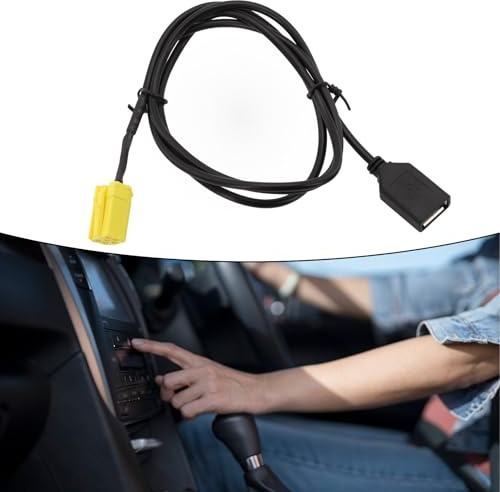 Auratrove Cavo di prolunga per autoradio, 6 pin, AUX, USB, femmina, per Fiat Grande Punto, Alfa 159, mini ISO 2007 in poi, nero