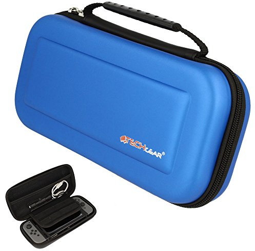 TECHGEAR Tasche Nintendo Switch, Nintendo Switch OLED Schutzhülle - Hard Schutz Carry Reisen und Speicherung hülle Cover - Tragetasche für Joy-Con Controller, Spiel Karten, Zubehör (Bleu)
