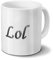 printplanet Tasse mit Namen LOL - Motiv Chrom-Schriftzug - Namenstasse, Kaffeebecher, Mug, Becher, Kaffeetasse - Farbe Weiß