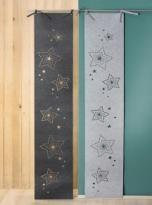 1 Wandteppich, Stern Laser Cut, sortiert, hellgrau oder dunkelgrau + Schlaufen, Flächenvorhang, B=45,0cm H=240,0cm