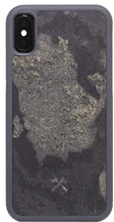 Woodcessories - Bumper Case kompatibel mit iPhone XS Hülle Grau Stein, iPhone X Hülle Grau Camo