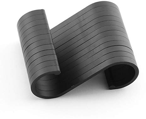 JCBIZ 12pcs Black Space Aluminum S Hook Flat S Shape Bathroom Kitchen Railing S Hanger Multi-Purpose Spoon Pan Pot Towel Cloths etc. Accessories Hangers Fit for Max19mm Round Rod