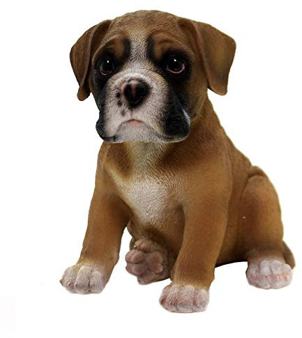 Pacific Giftware Boxer Hund Welpen Figur - Realistisch lebensecht Hunde Welpe Baby Dekofigur Geschenk für Hundeliebhaber