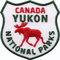2 x Kanada Yukon Abzeichen gestickt 60 mm/Canada Nationalparks Elch Outdoor Trekking Reise Camping/Applikation Aufnäher Aufbügler Flicken Sticker Patch Bügelbild Reiseführer Flagge Fahne Flagg