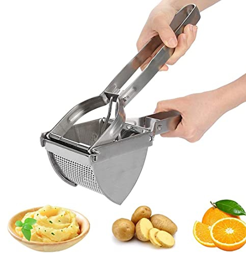 Kartoffelhacker, für feines Kartoffelpüree, verzinnte Fruchtpresse, Edelstahl Kartoffelpresse, auch für Spaghettieis und Knödel