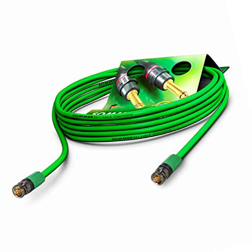 Sommer Cable 1,5m 6G SDI UHD Video-Patchkabel HD-SDI (HDTV) SC-Vector 0.8/3.7 Grün 1x 0,80 mm² Videokabel BNC Stecker NEUTRIK rearTWIST - VTGX-0150-GN-GN