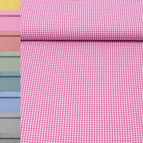 MAGAM-Stoffe Mona Vichy-Karo klein Baumwollstoff Oeko-Tex Meterware 50cm (05. Pink)