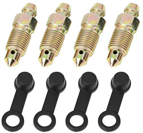 F FIERCE CYCLE 4 Stück M10 x 1mm Entlüftungsschraube mit Staubkappe Hohlschraube Auspuffschraube für Motorrad-Hauptbremszylinder