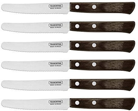 Tramontina Dishwasher-Safe 6 Pcs. Tomato/Table Knife Set - 11.5 cm Blade