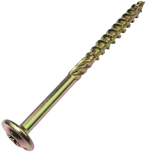 AERZETIX - Set di 100 Viti per legno Ø5x70mm - testa ampia bombata - impronta a stella Т20 - acciaio ottone - C48342