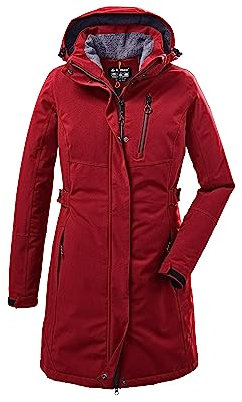 killtec Damen Funktionsparka/Parka mit abzippbarer Kapuze KOW 165 WMN PRK, rot, 40, 37726-000