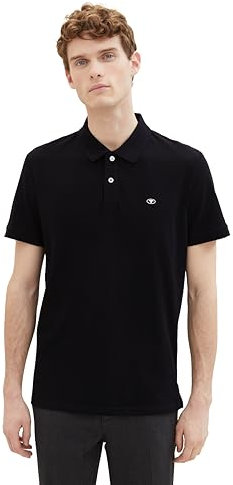 TOM TAILOR Herren Basic Piqué Poloshirt, 29999 - Black, M