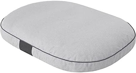 PillowPrim Hundekissen Hundebett Hundematratze Kissen Hundeschlaufplatz Bett Hundekorb Hundesofa ovale Matratze Kleine Hunde M - 70 x 50 cm Aschgrau ökologische Leinenstoffe