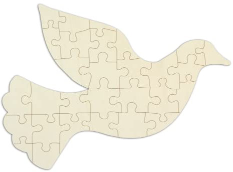 Personalisierbares Holzpuzzle „Taube“ zum Selbstgestalten und Bemalen - 29 Teile, 42 x 30 cm - Puzzle aus Holz in Form Einer Taube