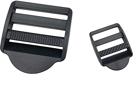 20pcs Plastic Black Ladder Lock Slider Adjustable Buckle PETMALL for 3/4 Backpack Straps Webbing 20mm ET472