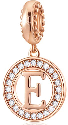 Initial-Charm A-Z – vergoldetes 925er Sterlingsilber mit funkelndem Stein. Passend für Pandora-Armbänder & Ketten. für Frauen & Mädchen