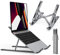 ivoler Laptop Stand, Adjustable Laptop Riser Aluminum Ergonomic Foldable Portable Tablet Holder Desk Laptop Holder, Notebook Stand for MacBook, Lenovo, Dell, HP, More 10-15.6” Laptops-Gray.