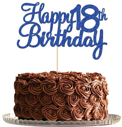 Gyufise 3Pcs Happy 30th Birthday Cake Topper Blue Glitter 30th Birthday Cake Pick Cheers to 30 Years Old Thirty Fabulous Cake Decorations for 30th Birthday Wedding Anniversary Party Supplies