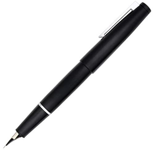Gullor Matte Black Fountain Pen (JH18), Classic Design with Converter and Pen Box, 0.3mm Nib, Silver Clip
