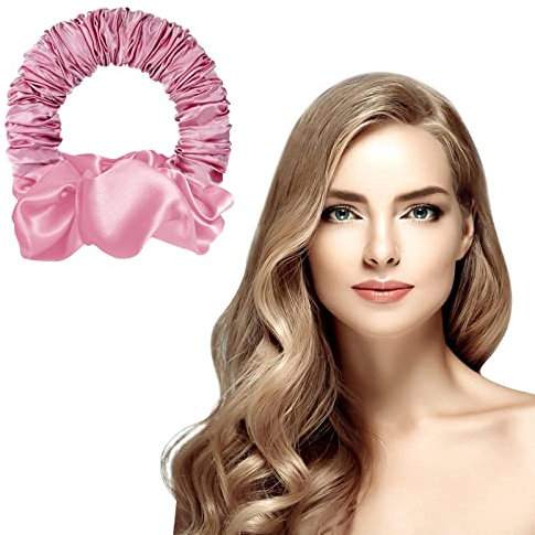 URAQT Heatless Curlers Headband, Soft Sleeping Curling Scrunchie for Long Medium Hair, No Heat Hair Curler Scrunchie Satin Overnight Curls Headband Lazy Ponytail Hair Rollers, DIY Hair Styling Tools