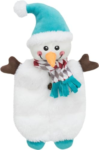 TRIXIE Christmas Plush Squeaky Dangling Dog Toys (Snowman 31cm)