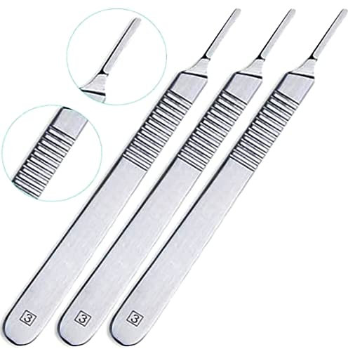 3 Pcs Premium Quality Scalpel Handle #3, Stainless Steel (Fits Size 9-16 Scalpel Blades)