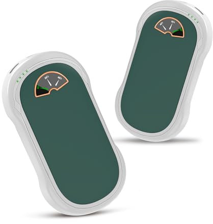 Hand Warmer Rechargeable, 2 Pack Magnetic 10000 mAh Electric Hand Warmer, Suitable for Winter Outdoor Camping and Hunting, Warm Gift for Children Men and Women (Green)
