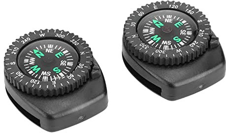 KIMISS Brújula de muñeca de plástico, 2 unidades, correa de reloj portátil, deslizante, brújula de muñeca para camping, navegación