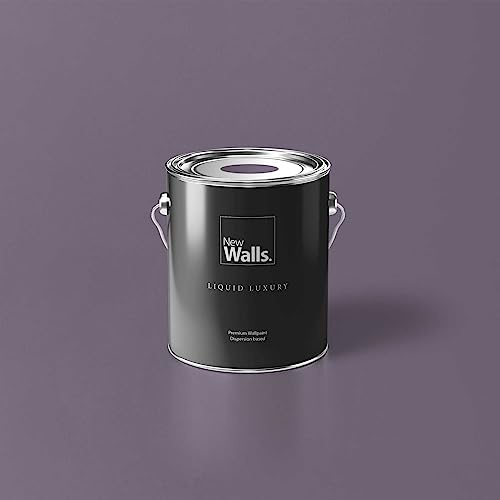 New Walls Premium Wandfarbe Violett, Mauve Liquid Luxury Dispersionsfarbe für Innenräume – 2,5 L
