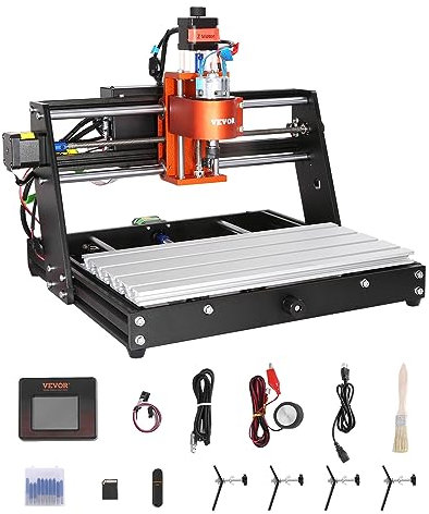 VEVOR 120 W Máquina de Grabado CNC, Kit de Fresadora para Tallado y Grabado de Madera con Control GRBL de 3 ejes, Área de Trabajo de 300 x 200 x 72 mm para Madera, Acrílico, MDF, PVC, Espuma Plástico