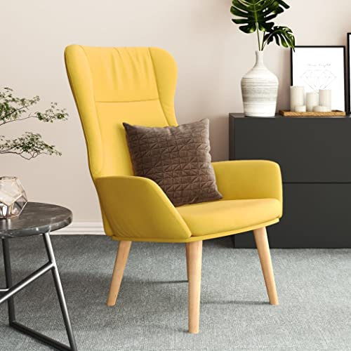 Homgoday Relaxsessel Ruhesessel Fernsehsessel Einzelliegesessel Loungesessel TV-Sessel Einzelsofa Schlafsessel Sessel Lesesessel für Wohnzimmer Schlafzimmer Stoff Senfgelb