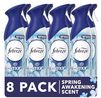 Febreze Air Freshener, Room & Bathroom Spray, Spring Awakening, 185ml x 8 Packs – Odour Fighter