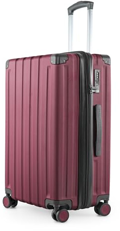 Hauptstadtkoffer Q-Damm Mittelgroßer Koffer (68 cm) 71-89 L, Burgund | ABS-Hartschale · TSA-Zahlenschloss · Erweiterbar · 4 Rollen · Austauschbare Ersatzteile · Aufgabegepäck · Urlaub · 1-2 Wochen