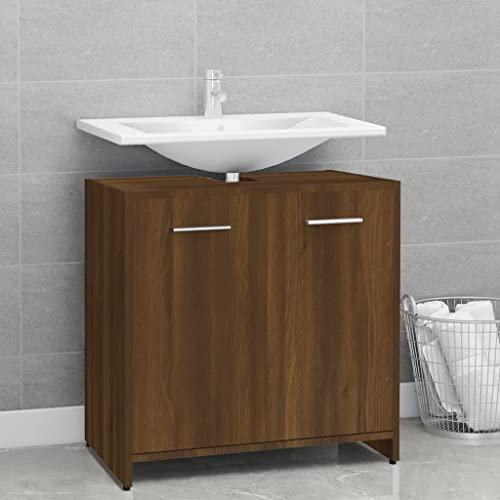 AJSEOYBS Mobili Bagno Lavabo,Mobile Lavandino Bagnoarmadietto Bagno Rovere Marrone 60x33x60cm Legno Ingegnerizzatoadatto Per Bagno, Corridoio, Toilette, Ingresso, Soggiorno