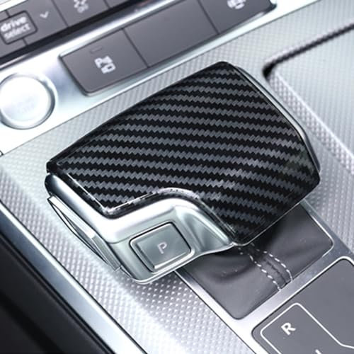 NEOLVZT Karbonfaser-Schaltknauf-Abdeckung für Audi A6 C8 S6 RS6 A7 S7 RS7 RS7 Q7 2020 2021 2022 2023 (20 Q7)