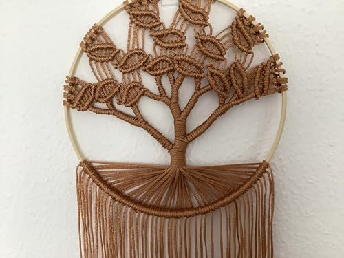Generisch Wanddeko Lebensbaum- Makramee, handgemacht (Braun)