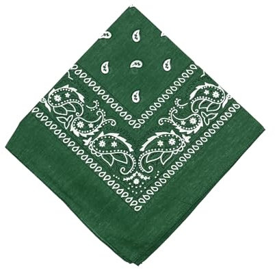 FASHION YOU WANT Schals & Tücher Bandana Halstuch Bikertuch Nickituch Kopftuch Baumwolle Mundschutz Piratentuch ideal für Karneval Fasching Karnevalskostüm (flaschengrün)