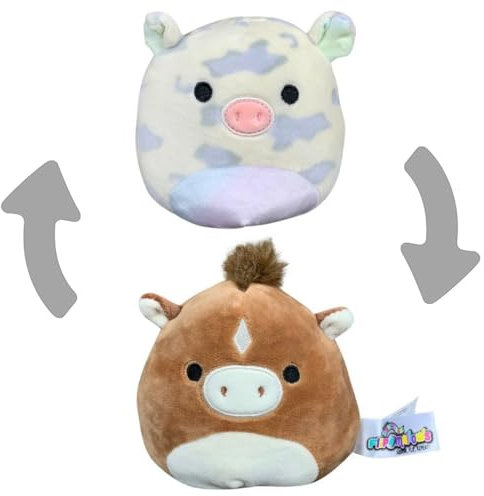 Squishmallows - Flip-A-Mallows 12 cm (5) - 2 in 1 Harry das Pferd & Rosie das Schwein Kuscheltier Plüschtier Wendetier