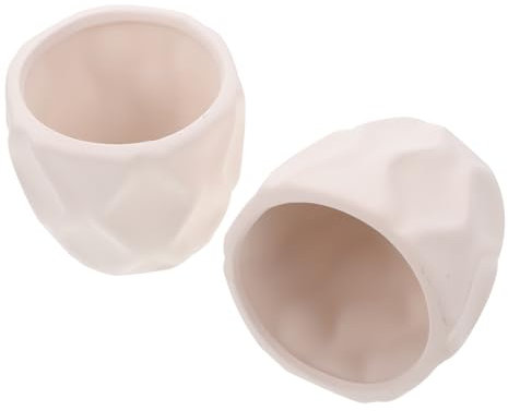 POPETPOP 2pcs Diy Hand Painting Flower Pot Holders Ceramic Unpainted Pots for Boys and Girls Adults