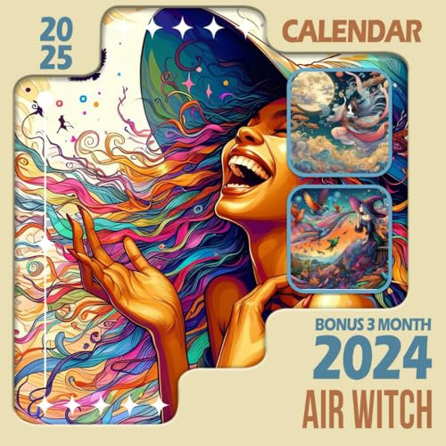 Air Witch Calendar 2025: 15 Months From Oct 2024 to December 2025 for Organizing & Planning Giftable Perfect Gift for Birthday, All Holiday