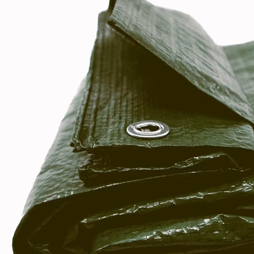 Abdeckplane 4 x 5m GRÜN Wasserdicht + 1x Bildmagnet! Gewebeplane mit Ösen Gartenplane Tarnplane Plane für Outdoor & Garten Holz Gartenmöbel Camping & Survival Ausrüstung 400 x 500 cm Abdeckfolie