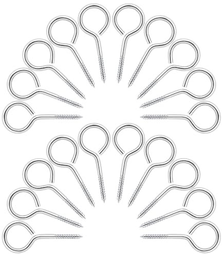 TooTaci Eye Bolts M5/70mm Vine Eye Screws Eyelet Hooks, 20Pcs Screws in Hooks, 304 Stainless Steel Eyes Self-Tapping Ring Screw, Screw Vine Eyes for Climbing Plants,Hanging